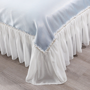 夏季冰丝凉席三件套1.8m雪纺床裙式韩版公主可折叠机水洗空调凉席