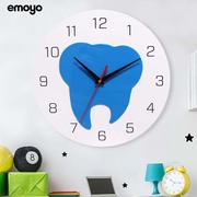 简约创意亚克力牙科牙齿挂钟医院诊室房间家用石英静音装饰钟表