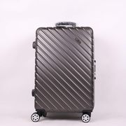 时尚铝框abs+pc小型24寸行李箱拉杆，密码深灰色，商务旅行箱男女通用