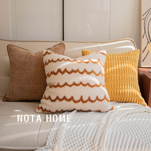 中古法式抱枕纯色靠垫毛绒枕套客厅沙发靠枕高级感抱枕柔软北欧风