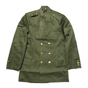 库存复古红色年代老革命双排扣春款军旅军绿西装领薄夹克Y897