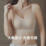 黛安芬文胸大胸显小胸束胸收副乳，聚拢防下垂无钢圈缩胸薄款内衣女