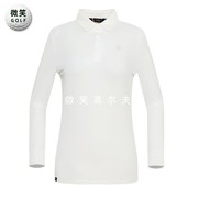 2023秋韩国纯色简约高尔夫球服女士户外长袖T恤GOLF