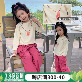 女童套装春秋2024儿童春季韩版时髦童装女宝宝春装运动两件套