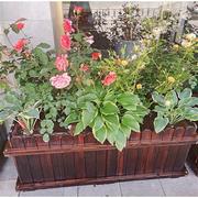 防腐木花箱户外庭院碳化木，花盆长方形种植箱大号，木花槽阳台种菜箱
