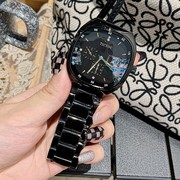 表表带中性tictocins大表盘女士手表时尚，韩版潮流不锈钢方形