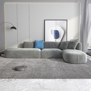 思必好布艺沙发现代简约l型灰色高端绒布异形转角沙发客厅小户型
