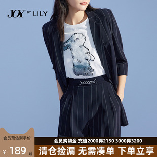 lily奥莱秋款女装商务通勤条纹，气质西装外套女小西服，休闲女士外套