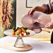 欧式水晶玻璃水果盘北欧风家用客厅，茶几创意轻奢零食糖果盆蛋糕盘