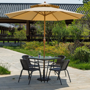 户外桌椅休闲室外藤茶几椅子露天花园庭院阳台桌椅伞组合三五件.