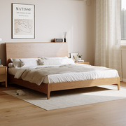 天坛家具全实木床简约卧室1.8红橡木北欧风1.5米主卧双人储物床