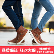 牛皮男靴真皮女靴短靴潮流筒靴平跟韩版马丁靴工装靴舒适女鞋