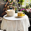 法式轻奢田园白色蕾丝桌布，ins风圆桌，盖布高级感北欧台布书桌茶几