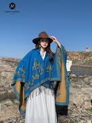 旅游穿搭披风斗篷外套连帽披肩外搭女民族风新疆西藏云南丽江围巾