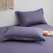 纯棉枕套紫色枕头套48x74一对装全棉纯色枕头罩玫红色忱头外套