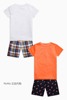 Next英国男大童白橙色菠萝家居服短袖T恤运动短裤965-336