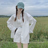 白色长袖衬衫女装夏季韩版设计感小众宽松防晒衬衣外搭上衣外套潮