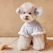 狗狗蕾丝小飞袖打底衫防掉毛衣小型犬猫咪衣服比熊博美布偶秋冬季