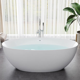 安华亚克力家用小户型，浴缸恒温浴缸，独立式椭圆无缝一体贵妃浴缸