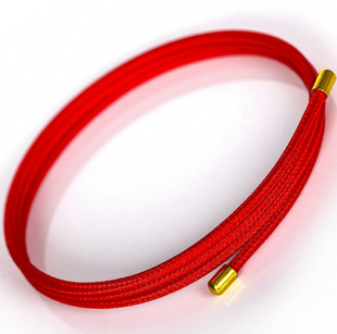 磁力绳穿黄金路路通手链三圈三生绳磁吸项链吊坠挂绳红黑情侣手环