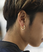 日韩潮牌VANQUISH小众设计耳环纯银耳圈素圈百搭配款男女半圈耳扣