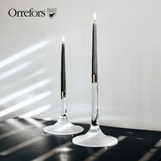 Orrefors进口水晶玻璃Cirrus欧式轻奢高档烛台浪漫高脚蜡烛台摆件