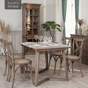 美式乡村复古实木餐桌椅北欧ins家用小户型现代简约白橡木家具