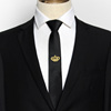 黑色小领带男士韩版潮流懒人，拉链衬衫配饰，细窄刺绣ktv发型师
