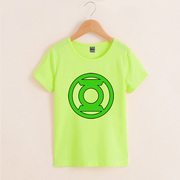 绿灯侠纯棉表演服T恤短袖童装学生可爱Q版超级英雄绿色侠小孩半袖