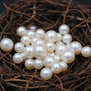天然珍珠近正圆配对裸珠2-8m半孔淡水珍珠，散珠diy饰品圆珠子