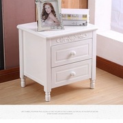 实木床头柜白色现代简约储物柜欧式美式床边柜储物收纳柜卧室家具