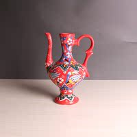 土耳其进口手绘陶瓷，纯手工形小花瓶