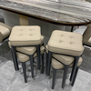实木软包餐椅家用轻奢小户型可叠放餐桌备用椅子高凳子梳妆台凳子
