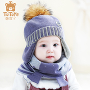 宝宝帽子秋冬纯棉里衬毛线，护耳保暖3-6-12月婴幼，儿童男女潮1-3岁