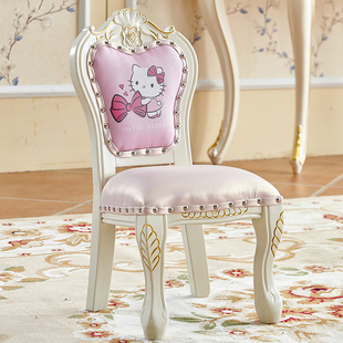 欧式儿童椅实木茶椅小椅子换鞋凳，靠背椅小凳子，宝宝椅久坐整装
