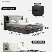 选主卧1.户米双人床，现代简约高箱床储物床8小型1.5米经y济型小户.