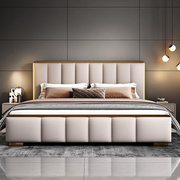 床头轻奢主x2双人床1.8卧大床米超薄意式床主卧1.5米卧室家用婚床