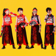 儿童中国风国潮表演服旗袍古筝男女童运动会爵士舞嘻哈走秀演出服