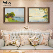 世界名画美式客厅装饰画沙发背景墙挂画餐桌风景壁画欧式餐厅油画