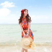 泰国沙滩裙女小个子2020海边度假旅行短裙波西米亚雪纺连衣裙