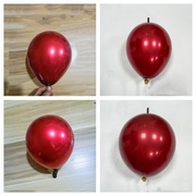 尾巴气球6寸10寸单双层(单双层)造型水晶，红酒红汽球装饰珠光大红针尾套球