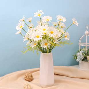 洋甘菊仿真花小雏菊假花春游拍照摄影道具家居客厅装饰花绢花摆件