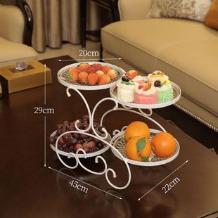 欧式水果盘现代客厅家用多层水果篮，创意时尚干果点心盘茶几糖