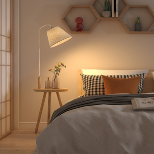 落地灯实木客厅卧室床头灯创意北欧遥控欧式阅读豪华茶几落地