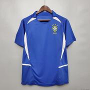 2002年巴西客队蓝色复古男子足球队队服球衣外贸一件代发