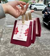 酒红色结婚喜糖盒中式皮提手提婚礼喜糖包装袋伴手礼盒子