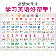 小学生英语国际音标表48个标准英文字母发音表儿童早教挂图 无声