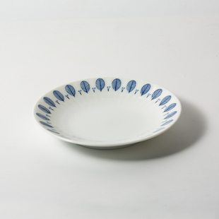 日本进口舍米蓝香草薄荷日式釉下彩陶瓷餐具小菜盘子餐盘 16.8cm