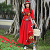 唐装女装中国风复古中式盘扣，改良旗袍式上衣，民族风棉麻套装两件套