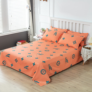 床单加枕套一对纯棉1.5米2.5斜纹床单条纹全棉宿舍单双人棉布